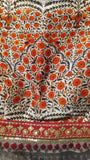 Marble chanderi printed & embroidered blouse (KD-05B/BLS)