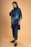 DARK BLUE CHANDERI PRINTED SHIRT (1 PC)