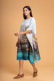 LIGHT BLUE CHANDERI PRINTED KAFTAAN (1 PC)