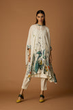 IVORY SILK ORGANZA FOREST PRINTED KAFTAN SET (SV-15) (2 PCS)