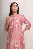 ONION PINK SILK CHANDERI PRINTED TUNIC (1 PC)
