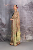 OLIVE GREEN GAJI SILK BANDHANI EMBROIDERED SAREE (1 PC)