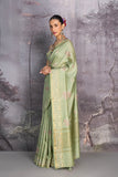 PISTA GREEN TUSSOR GEORGETTE SAREE (1 PC)