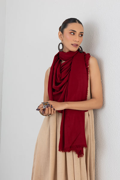 BLOOD RED WOOLEN STOLE (1 PC)