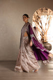 LIGHT MAUVE TISSUE CRINKLED SAREE SET (2 PCS)