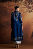 BLUE VISCOSE DUPION EMBROIDERED JACKET (TL-135A/JKT)