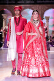 RED DUPION EMBROIDERED LEHENGA SET (HD-04)