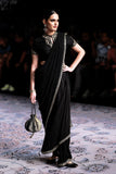 Black embroidered draped saree set (DMT-08)