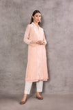 PEACH CHANDERI EMBROIDERED KURTA (WH-01A)&nbsp;