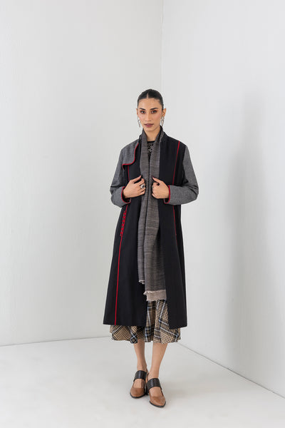 CHARCOAL & GREY DUAL REVERSED WOOLEN STOLE (1 PC)