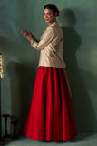 RED DUPION SKIRT (1 PC)