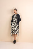 BLACK CHECK HANDWOVEN COTTON TRIPLE LAYERED SHORT JACKET (1 PC)