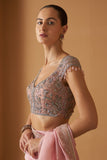 OLD ROSE NET EMBROIDERED BLOUSE (1 PC)