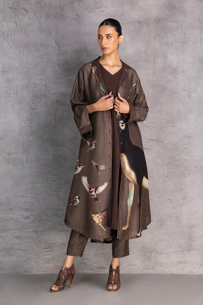 TOBACCO BROWN DUPION JACKET (1 PC)