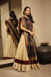 LIGHT GREY DUPION EMBROIDERED BORDERED WORK LEHENGA (MH-03/LEH)