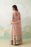 TOOSH & SOFT PINK DUPION PTD. WITH HAND KASHMIRI EMB. LEHENGA SET (4 PCS)
