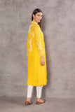 YELLOW CHANDERI EMBROIDERED KURTA (WH-01A)&nbsp;