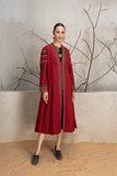 MADDER RED LINEN EMBROIDERED JACKET (1 PC)