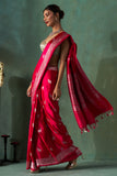 RANI PINK GAJJI BUTI SAREE WITH UNSTITCHED BLOUSE (1 PC)