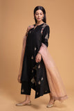 BLACK DUPION EMB. KURTA SET (3 PCS)