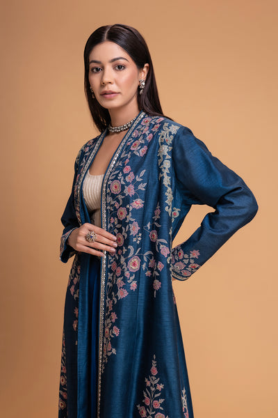 ELECTRIC BLUE EMB JACKET SET (2 PCS)