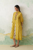 LIME GREEN CHANDERI EMB. KASHMIRA TUNIC & JACKET SET (2 PCS)