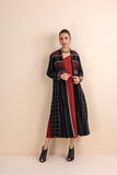 BLACK HANDWOVEN COTTON LONG JACKET (1 PC)