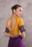 YELLOW MUSHROO BUTI PRINTED EMBROIDERED BLOUSE (DMT-02/BLS)