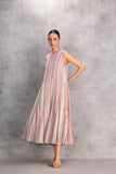 PINK MULTISTIPE CHANDERI DRESS (1 PC)