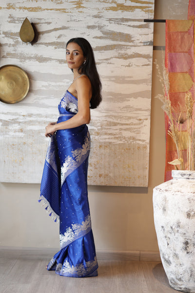 BLUE GAJI BUTI SILK SAREE (CHHAVI-28)