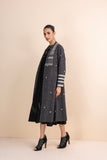 GREY HANDWOVEN COTTON LONG JACKET (1 PC)