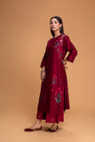 RUBY RED CHANDERI EMB. KURTA SET (2 PCS)