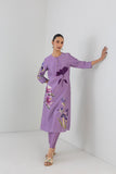 MAUVE WHISPER SILK CHANDERI ORCHID PRINTED TUNIC (1 PC)