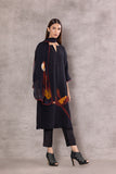 BLACK CHIFFON BOTANICAL PRINTED TUNIC (BW-01A)