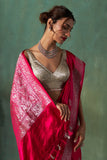 RANI PINK GAJJI BUTI SAREE WITH UNSTITCHED BLOUSE (1 PC)