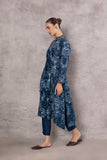 BLUE VISCOSE DUPION DUPION PRINTED EMBROIDERED TAGAAI KURTA (DC-04A/KUR)