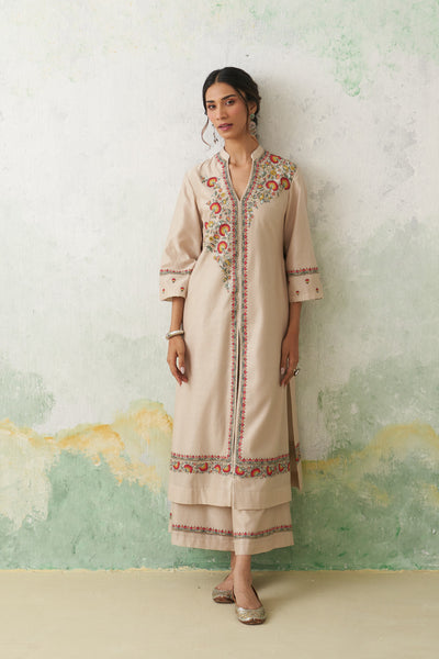 TOOSH CHANDERI EMB. KASHMIRA KURTA SET (3 PCS)