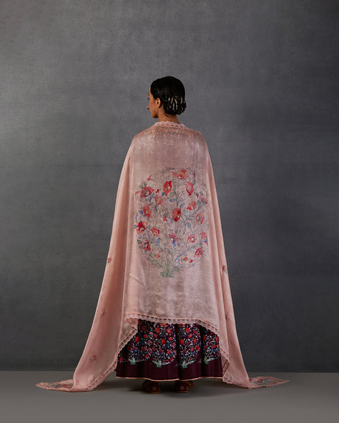 WINE EMBROIDERED ANARKALI SET (FB-22)