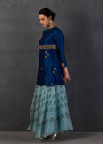 BLUE EMBROIDERED SHARARA SET (MK-06)