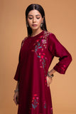 RUBY RED CHANDERI EMB. KURTA SET (2 PCS)