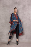 INDIGO BLUE COTTON AJRAKH PRINTED EMBROIDERED KAFTAN (PR-03C)