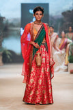 Red tulle embroidered dupatta (DMT-20)