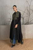 BLACK LINEN EMBROIDERED JACKET (1 PC)