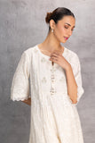 IVORY CHANDERI CHIKANKARI TUNIC (1 PC)