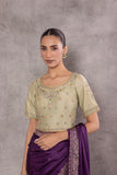 MINT CHANDERI EMBROIDERED BLOUSE ONLY (ALW-27/BLS)