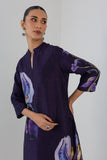 EGGPLANT PURPLE DUPION IRIS LILY PRINTED TUNIC (1 PC)