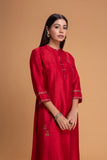 RED DUPION EMB. KURTA SET (2 PCS)