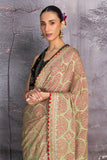 OLIVE GREEN GAJI SILK BANDHANI EMBROIDERED SAREE (1 PC)