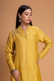 MUSTARD VISC. DUPION EMB. KURTA (2 PCS)
