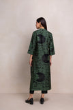 MILITARY GREEN SILK CHANDERI PRINTED TUNIC (1 PC)